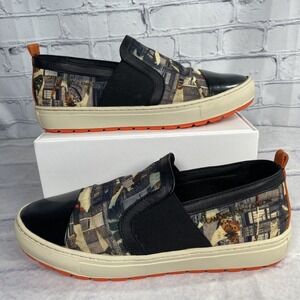 Camotartan by Geox Breeda A Slip On Loafers Black Cap Toe Yong Bae Seok Womens 9